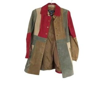 Blue asphalt 100% Leather vintage coat